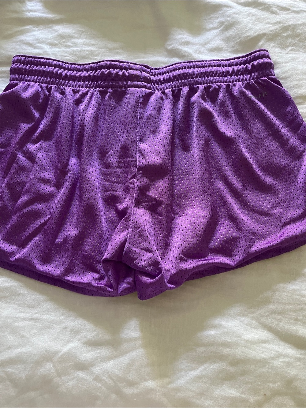 Nike Women’s Purple and Yellow Athletic Shorts - Picture 3 of 4